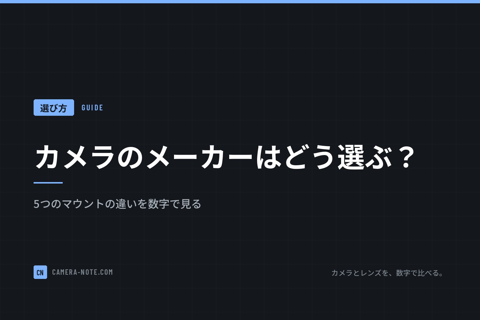 カメラのメーカーはどう選ぶ？ 5つのマウントの違いを数字で見る